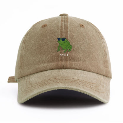 Chill Print Washed Baseball Cap For Adults