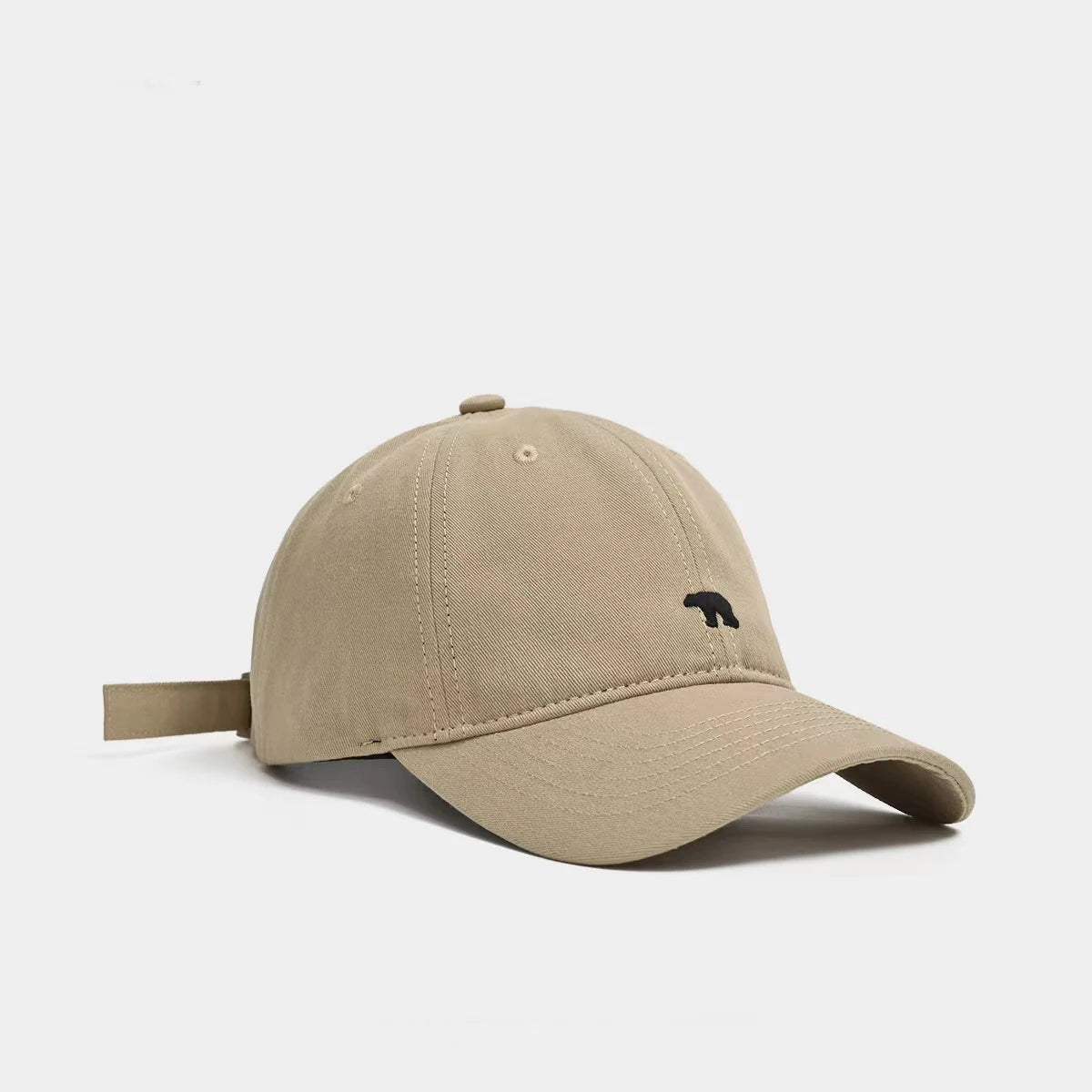 Summer Versatile Polar Bear Embroidered Baseball Cap With Large Brim For A Small Face