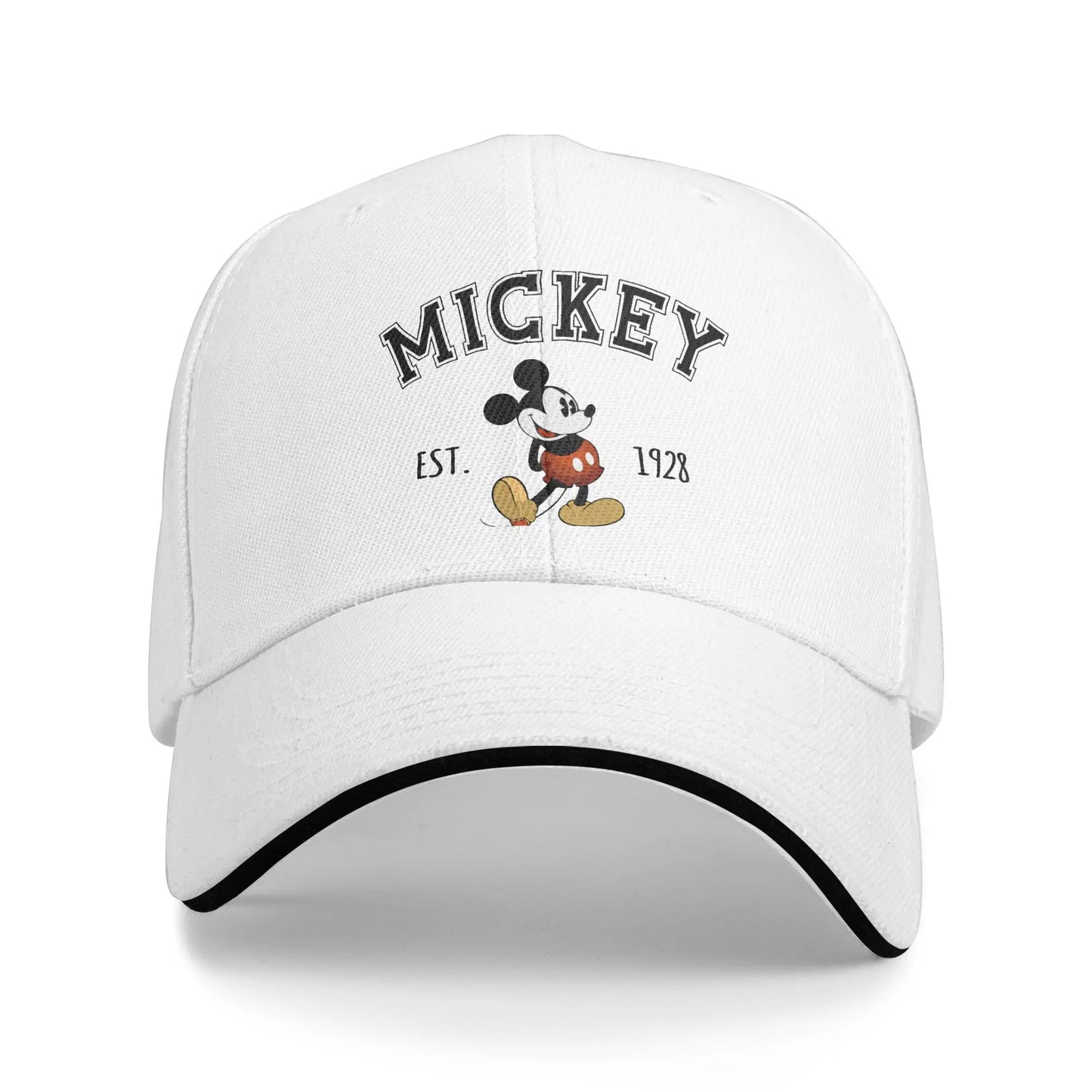 Goofy Checkered Baseball Cap Fashion Cartoon Mickey Mouse Sandwich Hats