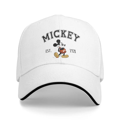 Goofy Checkered Baseball Cap Fashion Cartoon Mickey Mouse Sandwich Hats