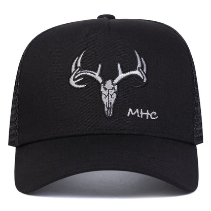 Unisex Antler Embroidery Baseball Net Caps