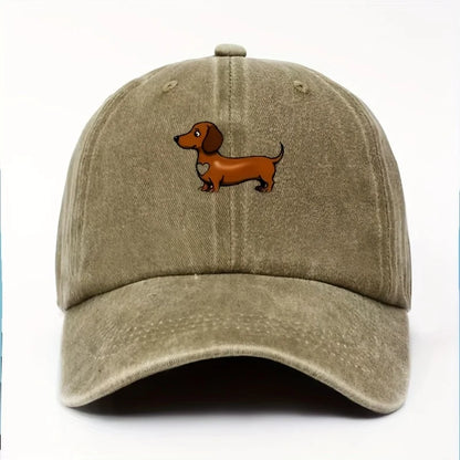 Cute Sausage Dog Pattern Printed Baseball Caps
