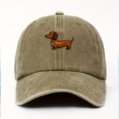 Cute Sausage Dog Pattern Printed Baseball Caps