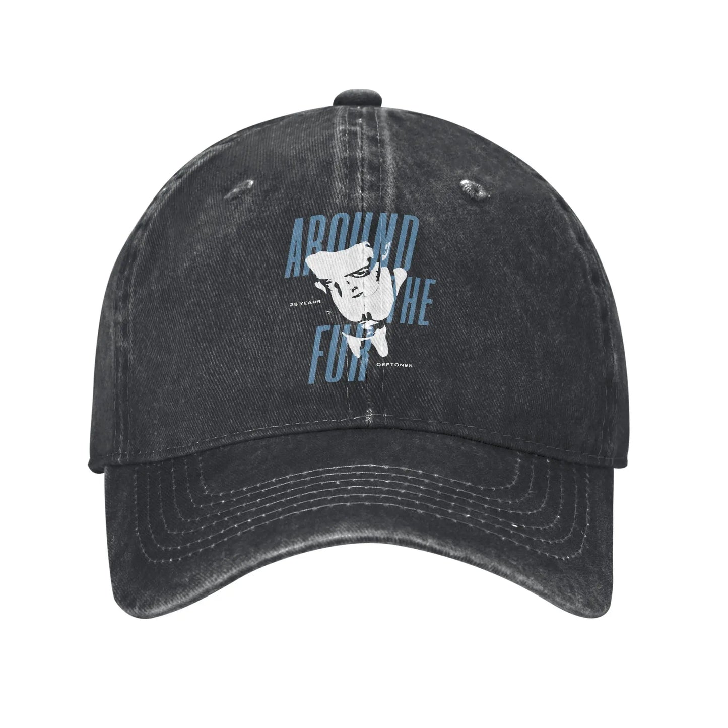 Retro Deftones Baseball Caps Unisex Style Distressed Cotton Snapback Cap White Pony