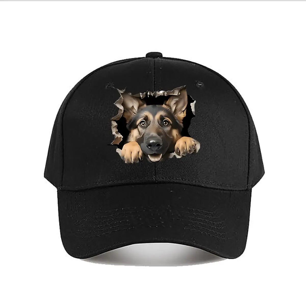 German Shepherd Ripped Wall Baseball Cap