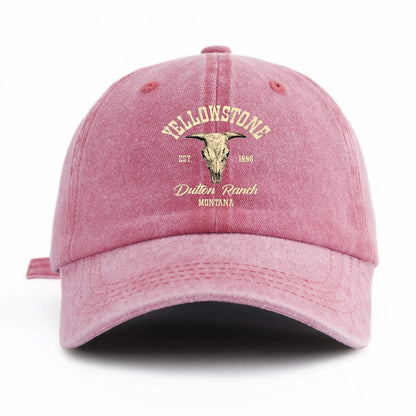 Yellowstone Print Washed Baseball Cap For Adults