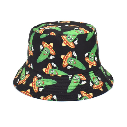 Mexican Style Cactus Print Bucket Hat