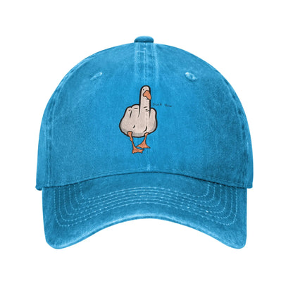 Summer Funny Middle Finger Duck Baseball Cap