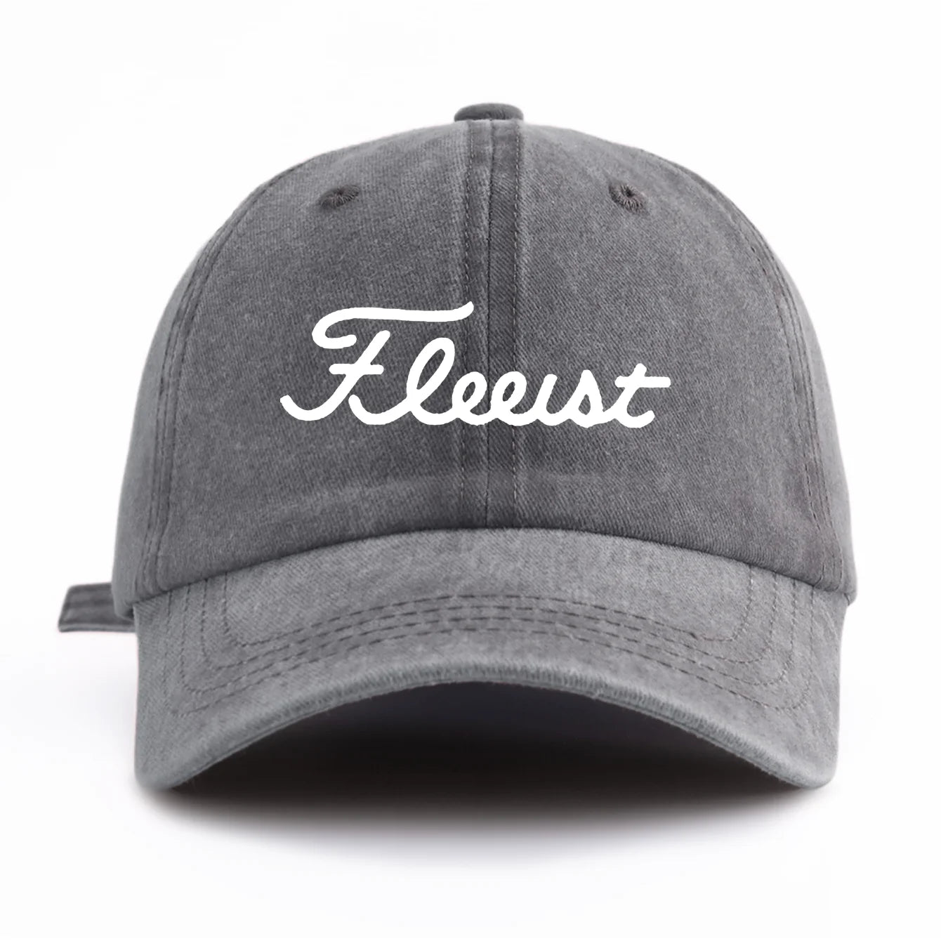 F Print Washed Baseball Cap For Adults