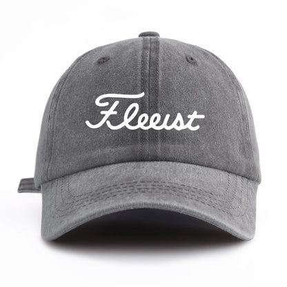 F Print Washed Baseball Cap For Adults