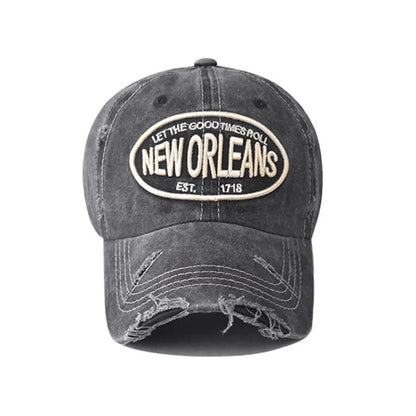 Vintage Washable Cowboy Baseball Cap Embroidery for Men Women Worn Out Hip Hop Caps