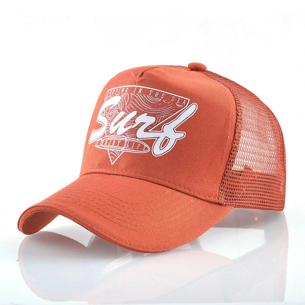 FS Red Yellow 5 Panel Baseball Cap For Men Summer