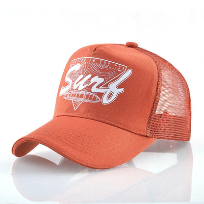 FS Red Yellow 5 Panel Baseball Cap For Men Summer