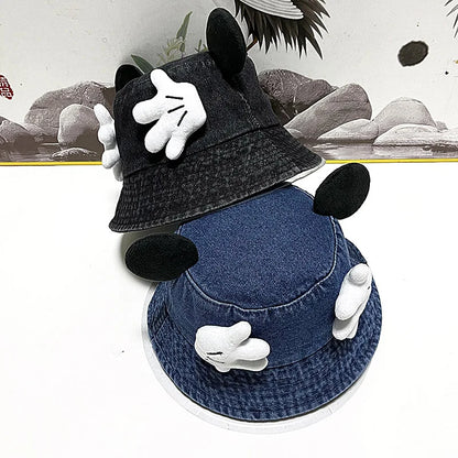 New Creative Cartoon Face Covering Bucket Hat For Women Girls