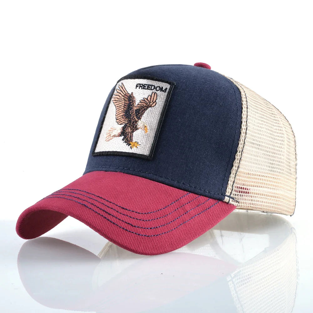 Fashion Trucker Caps With Embroidery Goat Patch