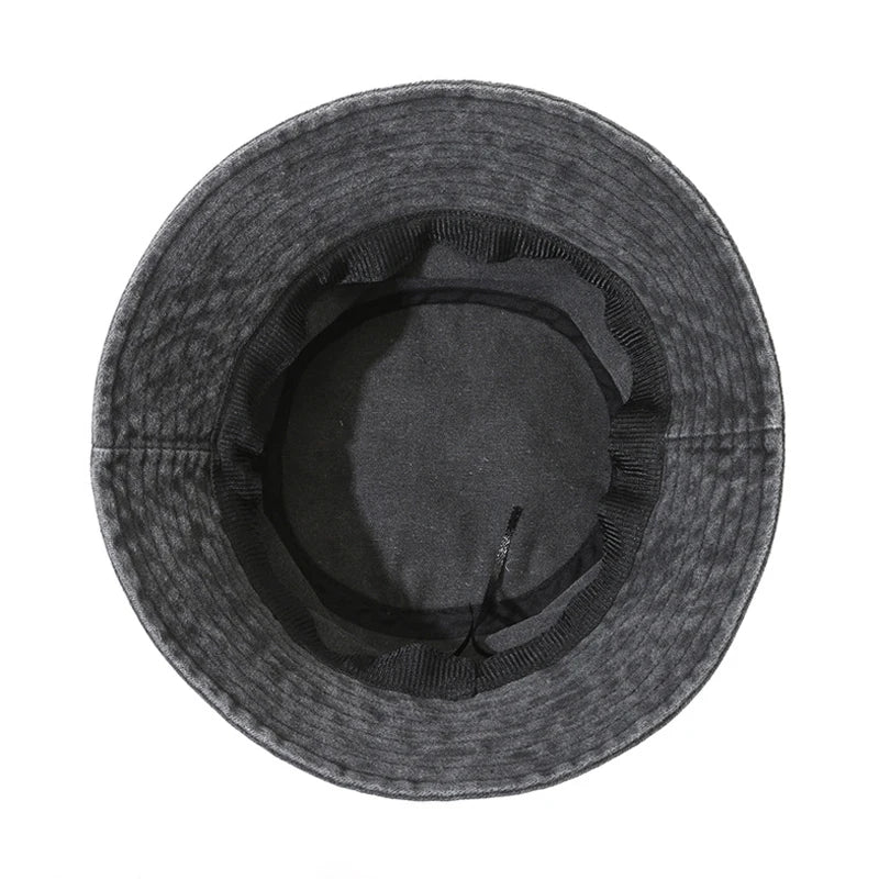 Cotton Washed Bucket Hat Milano Design Vintage Distressed Fisherman Cap Retro