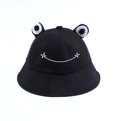 Dust Proof Adjustable Frog Cotton Sun Protective Women Bucket Cap