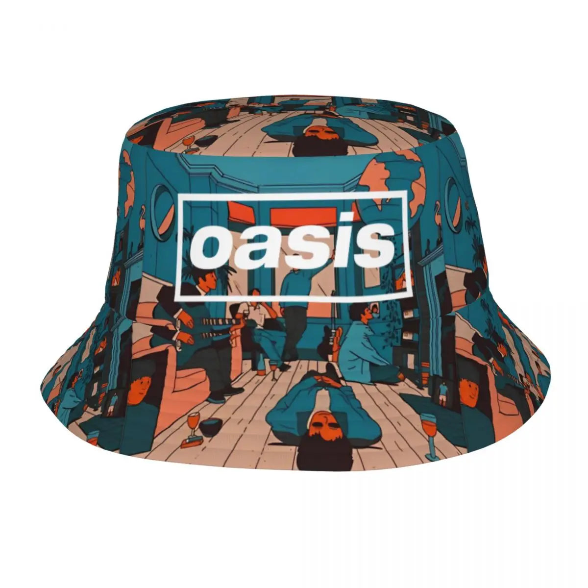 Streetwear O-Oasis Rock Collage Bucket Hats Teen Lightweight Outdoor