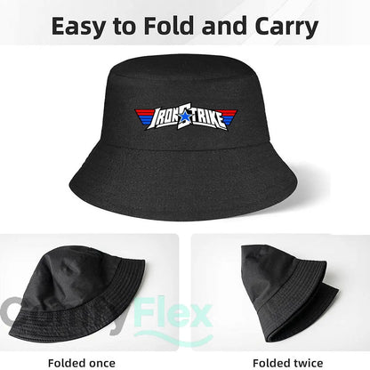 Patriotic Hero Block Letter Emblem Fisherman Hat Winter Cap Bucket Hat