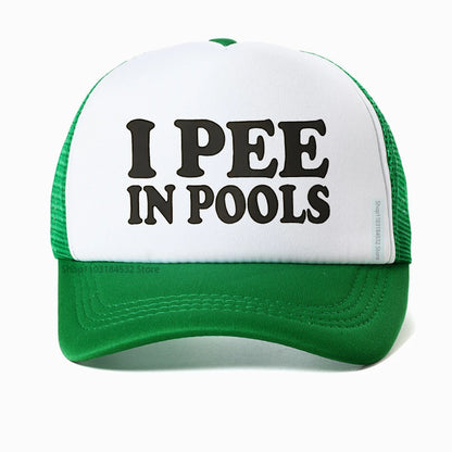 I Pee In Pools Letter Mesh Baseball Cap
