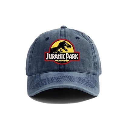 Jurassic Park Baseball Cap Distressed Hats Cap Dinosaur Men Retro