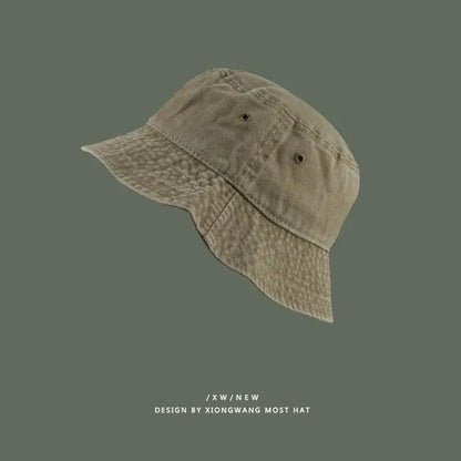 Fashion Women Men Washed Denim Solid Vintage Bucket Hats For Men Women