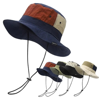 Sun Protection Wide Brim Bucket Hat Quick-dry Summer Man Women