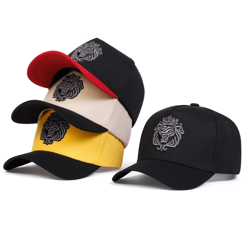 Unisex Crown Lion Embroidery Baseball Caps Spring and Autumn Outdoor