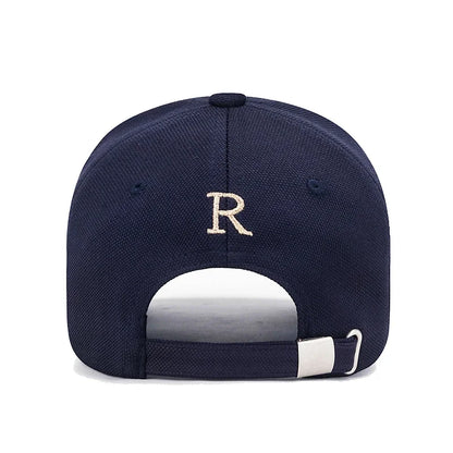 Baseball Cap Elastic Pineapple Cloth Material Gold Thread Embroidery Craft R Letter Design Style