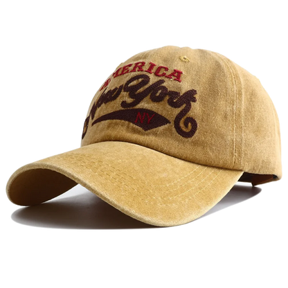 Retro Letter Embroidered Baseball Cap For Women Men