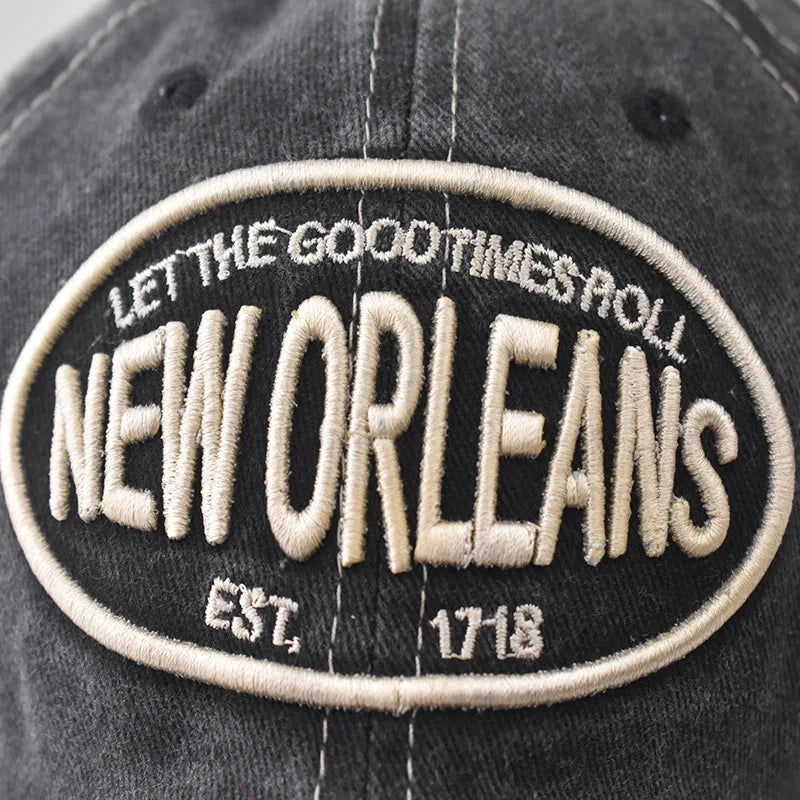 Vintage Washable Cowboy Baseball Cap Embroidery for Men Women Worn Out Hip Hop Caps