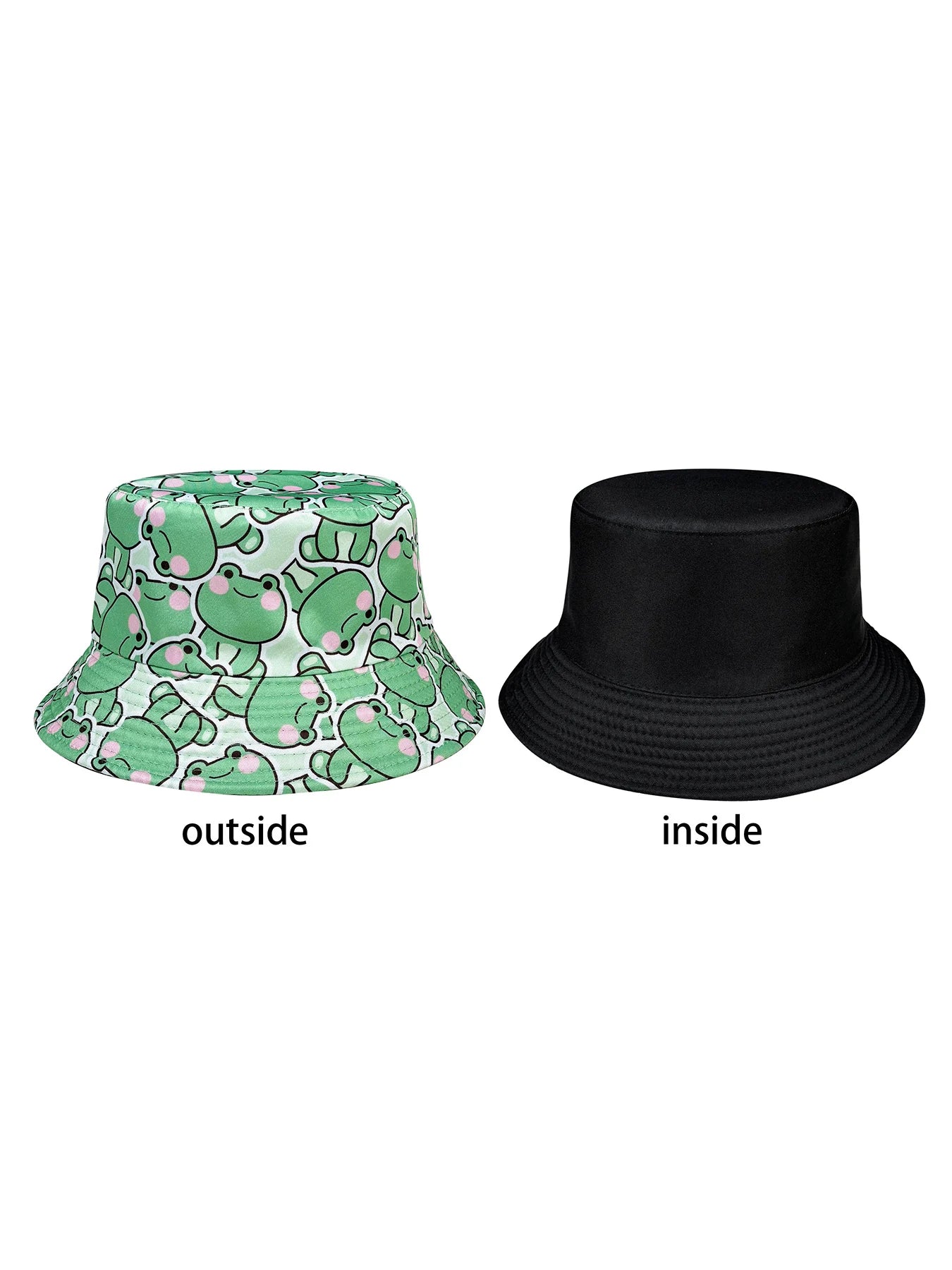 Cartoon-Style Playful Frog Bucket Hat