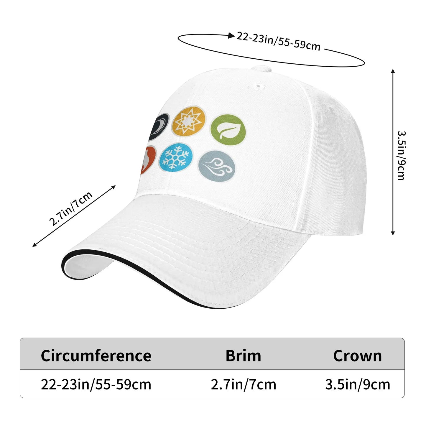 Spring Casual Baseball Cap Gloomhaven Element Symbols Board Game Kpop Rock