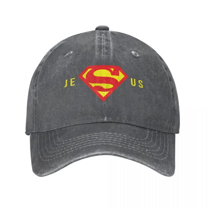 Super Jesus Washed Baseball Cap Hat Men Women Christian God Cap Spring Autumn Vintage Casquette Gorras