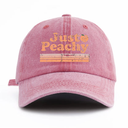 JUST PEACHY Print Washed Baseball Cap for Adults