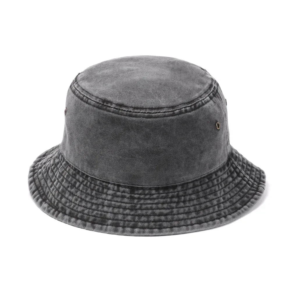 Fashion Denim Washed Bucket Hat Retro Foldable Sun Hat For Women Men