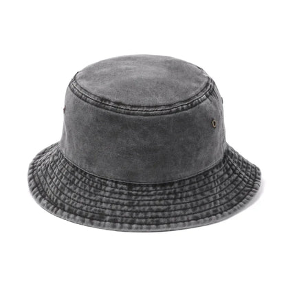 Fashion Denim Washed Bucket Hat Retro Foldable Sun Hat For Women Men