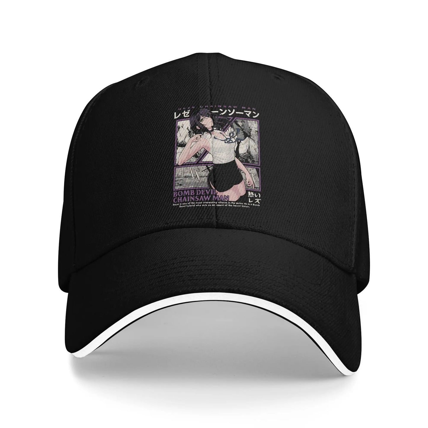 Reze Chainsaw Man Baseball Cap Fashion Anime Sandwich Cap Men Women