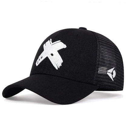 Unisex X Letter Embroidery Baseball Net Caps Spring And Summer