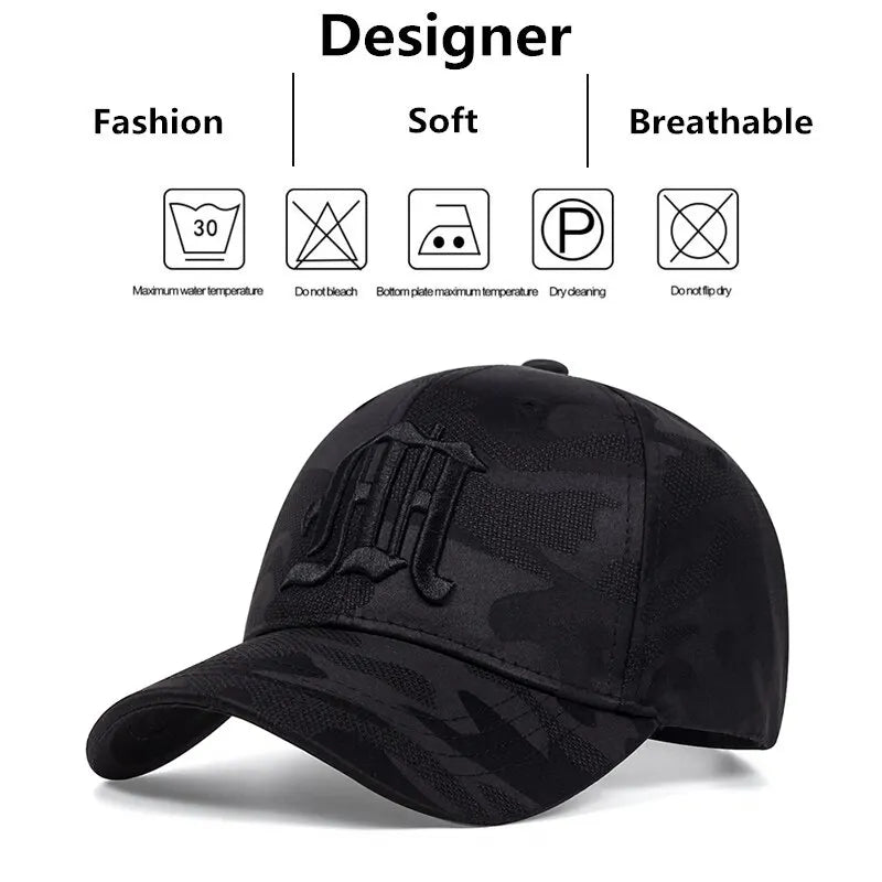 Fashion Gothic Letter M Embroidery Baseball Caps