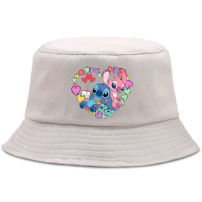 Lilo Stitch Parent-child Bucket Hat Summer Panama Bucket Cap Women Men