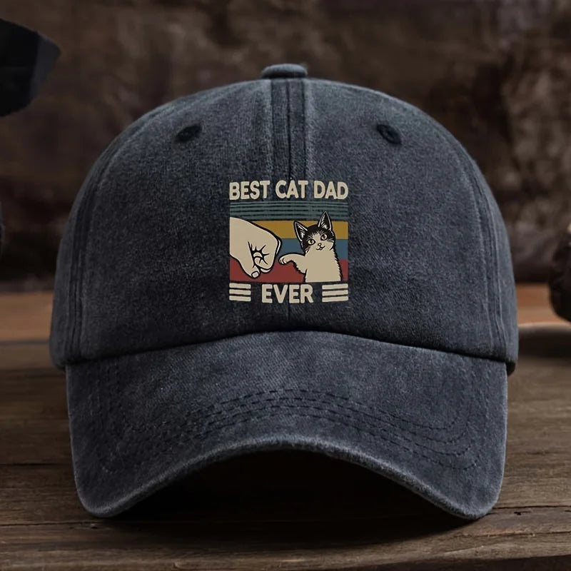 Best Cat Dad Hat With Claw Print And Cat Pattern Adjustable Buckle Design Baseball Hat