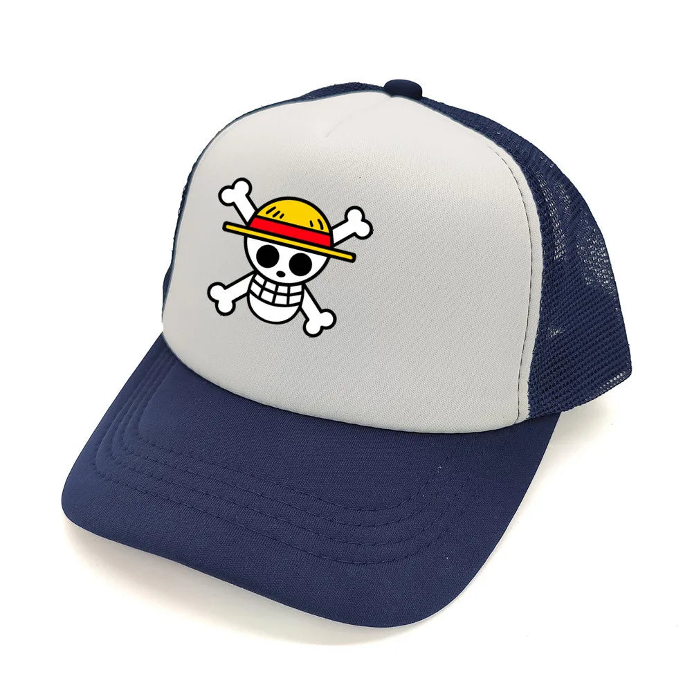 Monkey D Luffy Trucker Cap Men Anime One Piece Straw Hat Baseball Cap