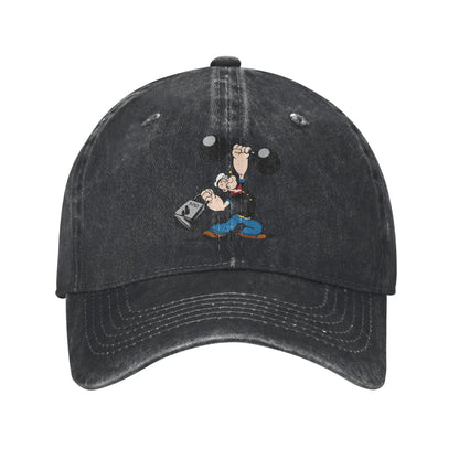 Popeyed Distressed Denim Baseball Cap