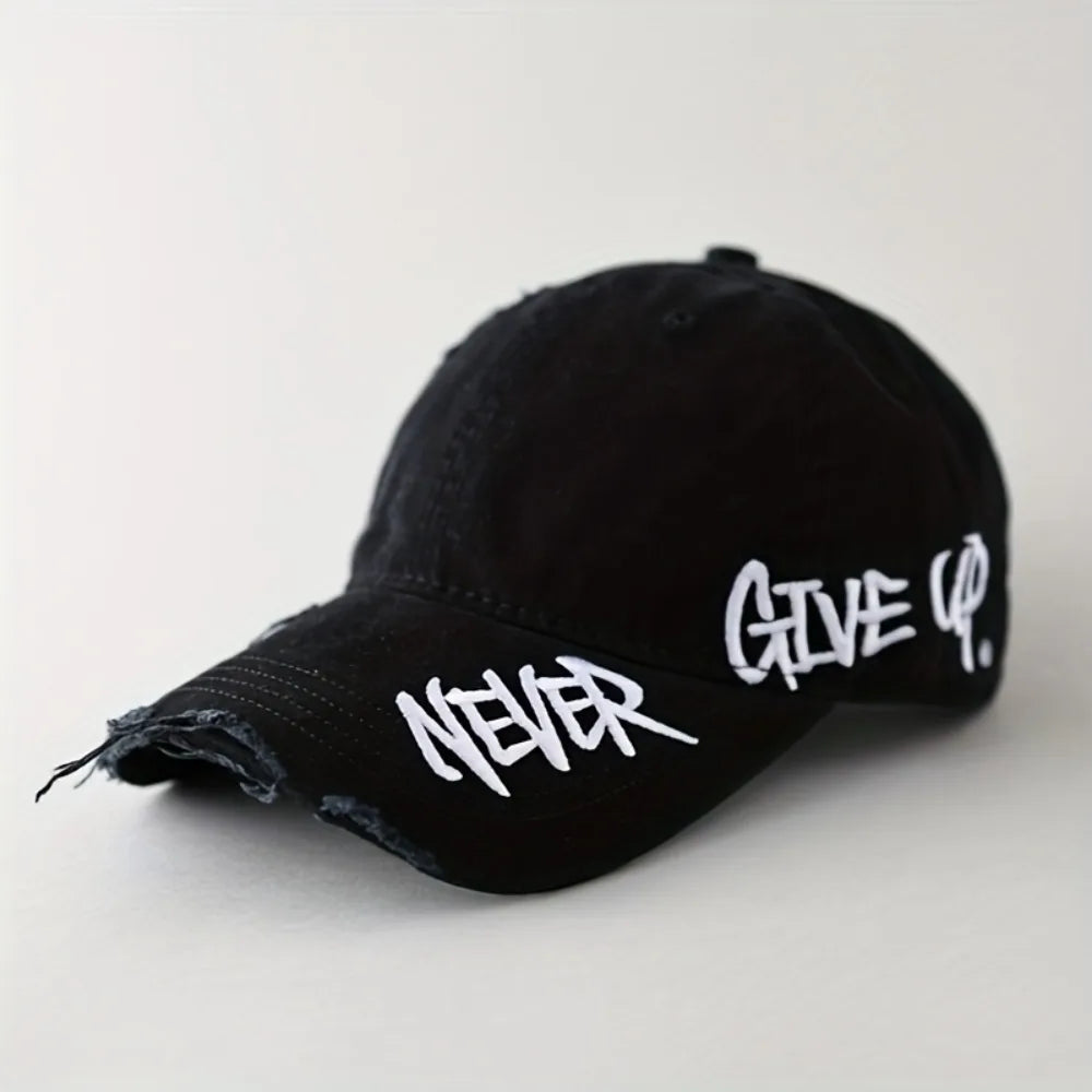 American-Style Frayed Hole-Sided Three-Dimensional Baseball Cap