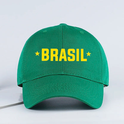Brazil Fans “BRASIL” Printed Soft-Peak Baseball Cap