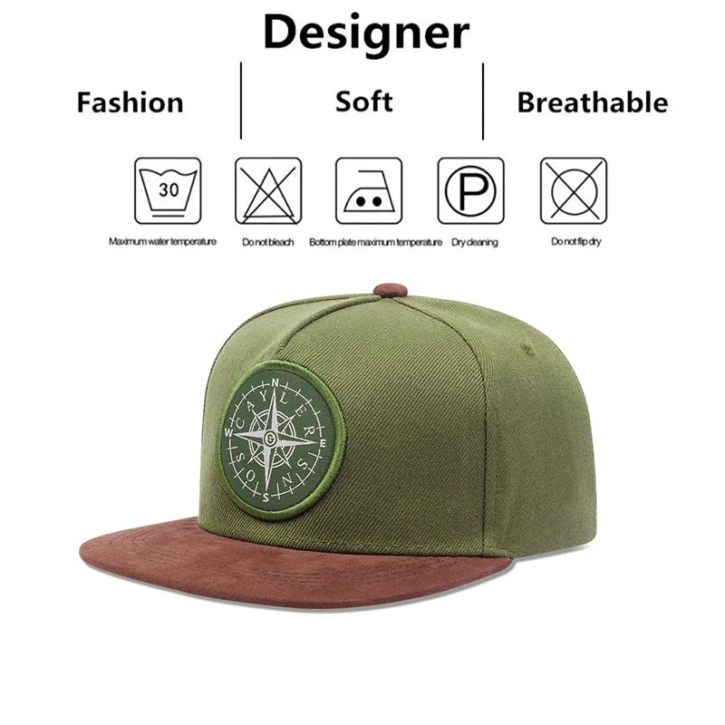 Fashion Handsome Street Photography Compass Labeling Pattern Versatile Casual Sports Snapback Cap