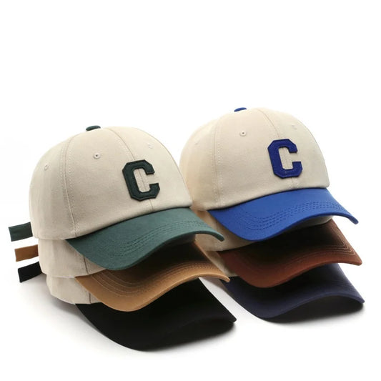 Unisex Cotton Baseball Cap For Women And Men Casual Fashion Letter C