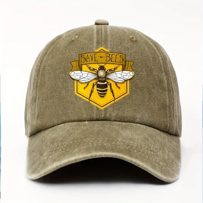 Bee Printed Baseball Cap