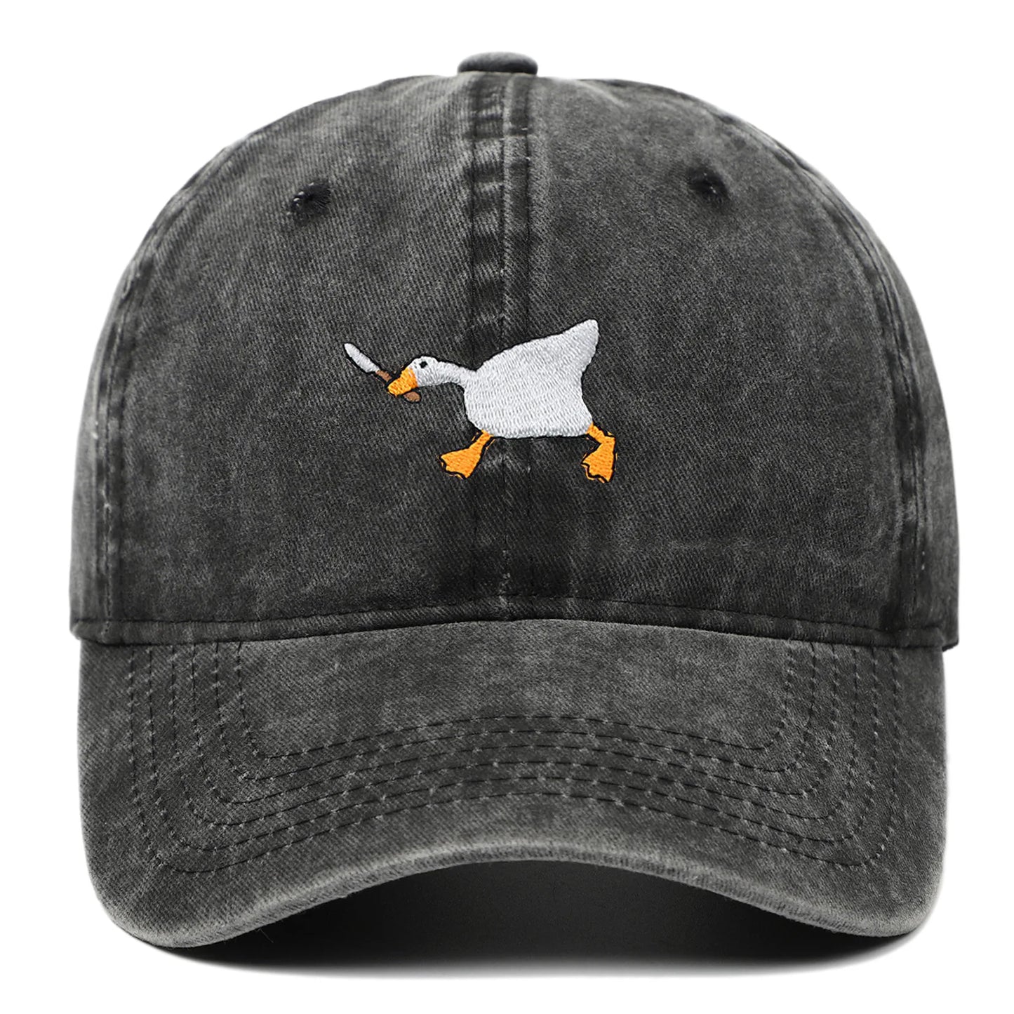 Embroidered Baseball Cap With Goose Pattern For Men And Women